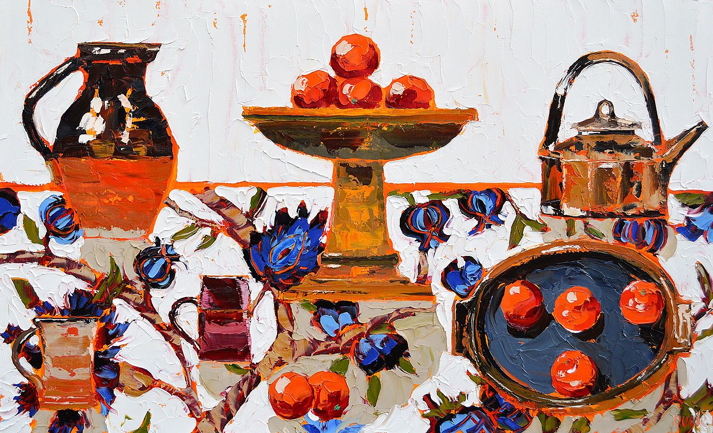 Still life with oranges  by Lucy Doyle